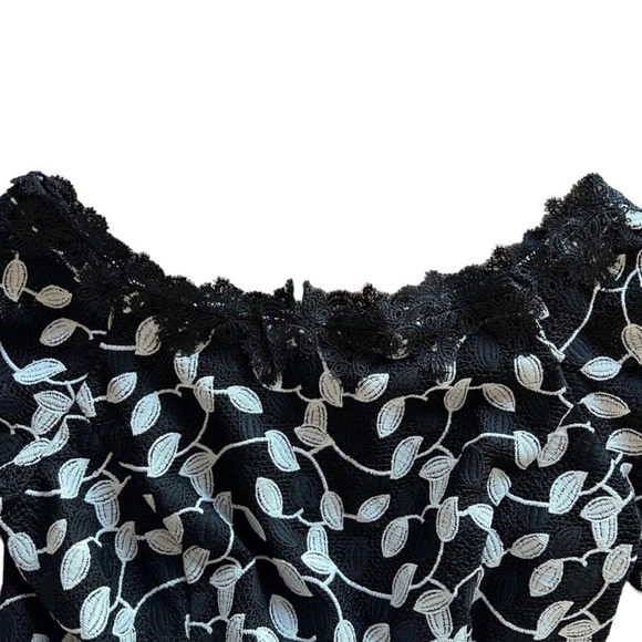 Shani Elegant Black White Lace Dress, Size 12, Knee Length, Fully Lined. - Picture 14 of 16